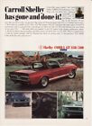 Vintage 1968 Shelby Cobra Gt350/500 Powered By Ford Original Print Ad