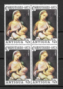 Antigua 1975 1/2c Christmas - Madonna & Child MNH block 4 S.G. 457 - Picture 1 of 1