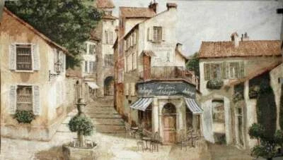 Large Tapestry, 70x40, "Auberge Des Deux" - Image 1 of 3