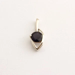 Iolite (Water Sapphire) Pendant 925 Silver Rhodium-Plated Gemstone Jewelry Blue - Picture 1 of 2