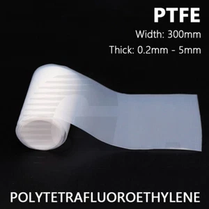 PTFE Virgin Plastic Sheet Film Roll Polytetrafluoroethylene 0.2mm to 3mm Thick - Picture 1 of 14
