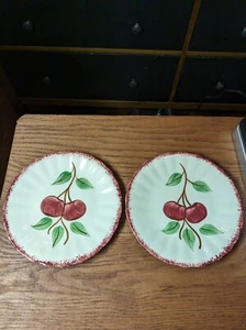 2 Vtg. Blue Ridge Cherry Bounce 6 1/4" Bread And Butter Replacement Plates - Picture 1 of 7