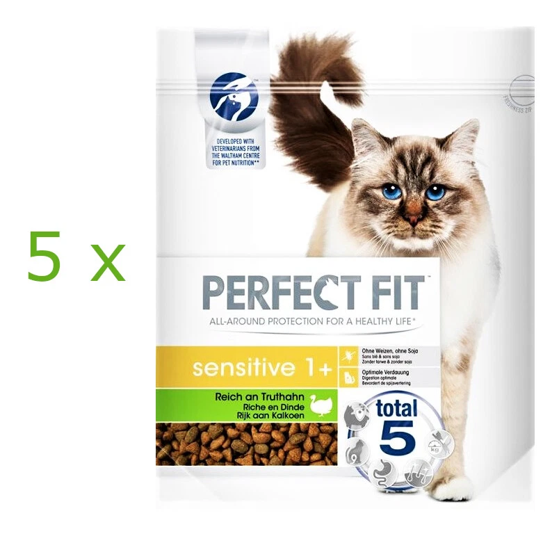 5 x 1,4 kg Perfect Fit Sensitive 1+ (€ 6,38/kg) mit Truthahn - Trockenfutter