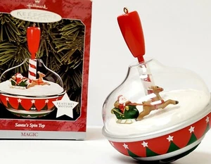 Hallmark Santa's Spin Top Motion Ornament Sleigh Reindeer 1998 Keepsake - Picture 1 of 12