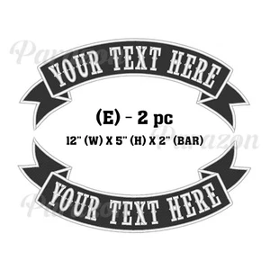 Custom Embroidered Top and Bottom Rocker Ribbon Patch Biker MC Badge 12" (E) - Picture 1 of 12