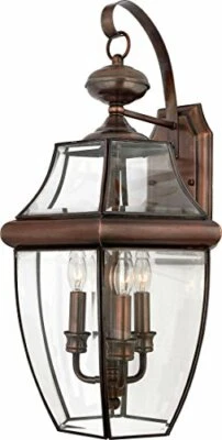 Quoizel NY8318AC 3-Light Newbury Outdoor Lantern in Aged Copper - Image 1 of 3