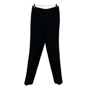 Akris Women's Dress Slim Tapered Pants Side Zip Black Wool Blend Women's Size 8 - Picture 1 of 13