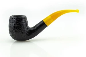 PIPA SAVINELLI COCKTAIL 601 9mm BILLIARD CURVA RADICA SABBIATA NERA B. GIALLO - Imagen 1 de 3