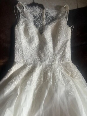 Augusta Jones  D37CPZMS Wedding Dress 10 Cream Lace Sexy Romantic NWT $2,750 - Image 1 of 4