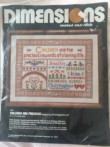 Dimensions Counted Cross Stitch Kit Children Are Precious 14x11 Personalize 3021 - Picture 1 of 3