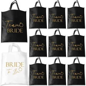 12 BOLSOS DE MANO EQUIPO NOVIA Y 1 NOVIA PARA SER ACCESORIOS DESPEDIDA DE SOLTERA FAVOR ORO NEGRO - Imagen 1 de 5