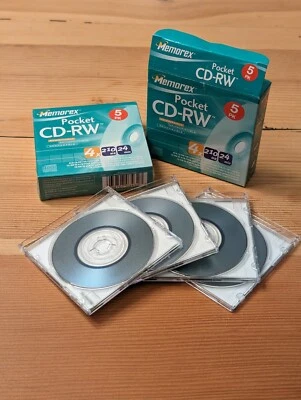 Lot Memorex Pocket CD-RW (5-pack) One NIB, One Opened With Four Disks Left - Image 1 of 2