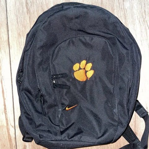 Clemson Tigers Nike Backpack Black with Paw Print Used 21 by 16 inches Cover