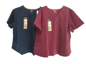 Top Scrubstar para mujer cuello en V 2 vías elástico vino índigo 2X o 3X nuevo 3L107 - Imagen 1 de 9