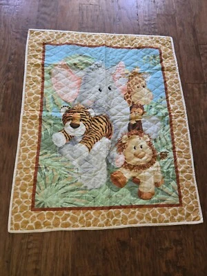 Colcha para berço Safari Friends 42 polegadas X 35 polegadas - Imagem 1 de 4