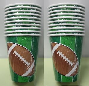 20 FOOTBALL PAPER CUPS Tailgating Birthday Super Bowl Party Sports American NEW