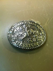 Vintage Hesston 1988 Rodeo NFR National Finals Rodeo Belt Buckle Cowboys - Picture 1 of 12