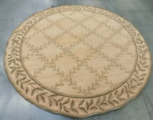 IVORY / SAGE 8' X 8' Round Back Stain Rug, Reduced Price 1172596483 EZC430B-8R - Picture 1 of 4