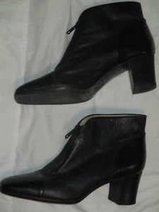 Pigalle Made In Italy Black Boots Shoes Ladies Size 38 1/2 Zip Booties Heels - Picture 1 of 9