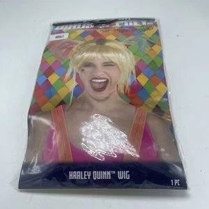 DC Comics Birds of Prey Harley Quinn Blond & Pink Wig Adult Size - Picture 1 of 5