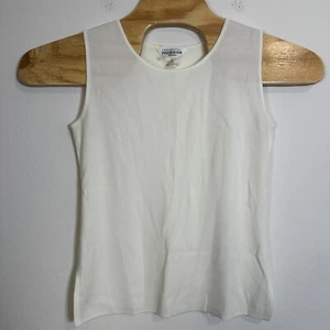 Misook Knit Tank Top Womens Small Petite White Round Neck Sleeveless Pullover - Picture 1 of 6