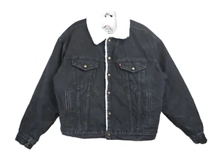 Vintage 1982 Levi’s Type 3 Black Denim Sherpa Jacket Men's Large MADE in USA - Bild 1 von 10
