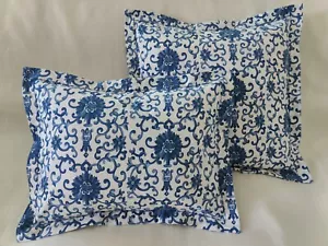 2 RALPH LAUREN PORCELAIN ROSETTE BLUE TOSS PILLOW Covers Shams New - Picture 1 of 9