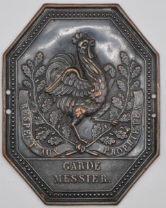 Plaque de métier - Garde messier période Monarchie de Juillet non attribuée - Picture 1 of 2