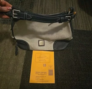 Dooney & Bourke gray/Navy Purse Hobo Shoulder Bag With Papers. Authentic. - Picture 1 of 13