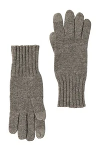 🖤 NWT $85 AMICALE 100% Cashmere Touch Screen Knit Glove gray GLK-7653 - Picture 1 of 5