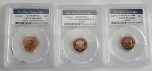 2019 W COMPLETE WEST POINT LINCOLN CENT PCGS PF69, RPF69, MS69- 3 coin set - Picture 1 of 2