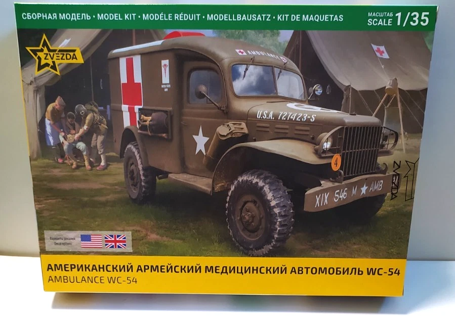 DODGE WC-54 U.S. MILITARY AMBULANCE KIT 1 35 Zvezda Kit Mezzi Militari Modellino