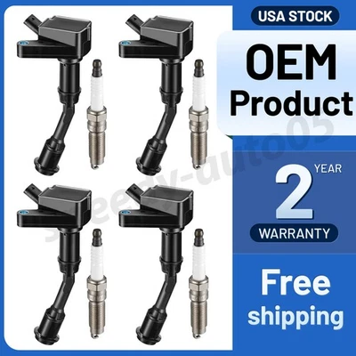 4pcs Ignition Coil and Iridium Spark Plug For 2014-2020 Ford Fusion 1.5L L4 Foto 1 de 4