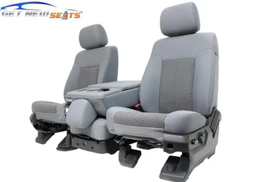 1999-2016 Ford Super Duty Seats, XLT Steel Gray Cloth w Center Console Jump Seat Foto 1 de 4