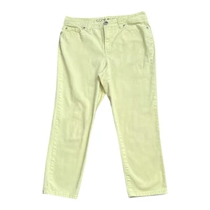 CODE BLEU Womens Size 10 Yellow Ankle Crop Denim Jeans 23.5" Inseam - Picture 1 of 7