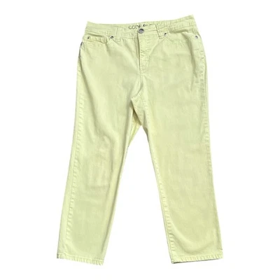 CODE BLEU Womens Size 10 Yellow Ankle Crop Denim Jeans 23.5" Inseam - Image 1 of 4