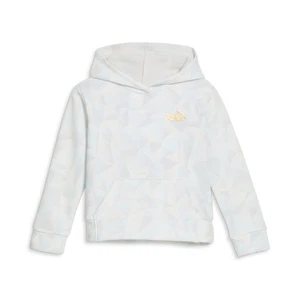 PUMA Flawless Pack Fleece Graphic Pullover Hoodie Youth Girls Blue Casual Outerw - Picture 1 of 2