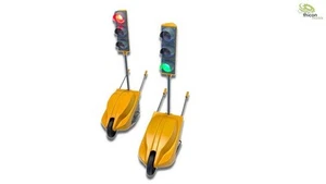 1:14 Baustellen-Ampel-Set gelb mit Funk thicon-models - Bild 1 von 5