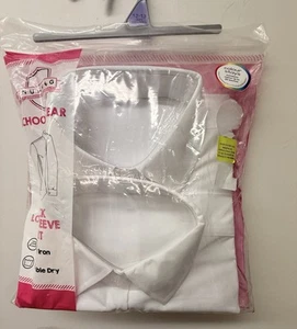Girls Shirt Blouse Top White School Uniform Long Sleeve 12 - 13 Years. 2 Pack - Picture 1 of 3