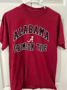 Alabama Crimson Arched Letter Logo T Shirt Medium - Picture 1 of 3