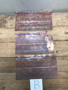 Lot 3 Sheet Copper Pieces Coppersmith scrap Natural Patina Colors Verdigris (B) - Picture 1 of 11