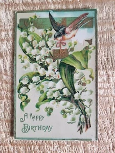 A HAPPY BIRTHDAY.VTG EARLY 1900'S POSTCARD MADE IN GERMANY*P42 - Picture 1 of 2
