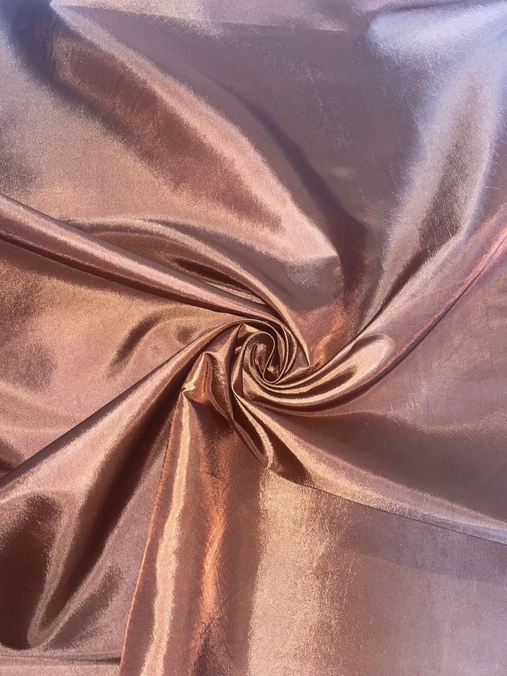 1 METER COPPER PLAIN SMOOTH TAFFETA BRIDAL/CURTAIN FABRIC 58” WIDE - Image 1 of 2