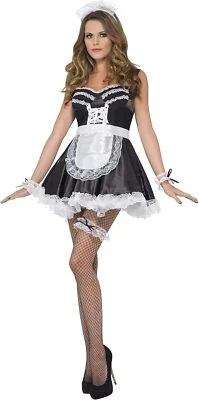 Smiffys Juego de Mucama Francesa con Puños de Encaje Sombrero Delantal y Liguero Foto 1 de 3