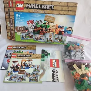 Lego Minecraft 21116 Crafting Box completo con scatola, poster, manuali e personaggi - Foto 1 di 13