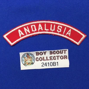 Boy Scout RWS Red White Half Community Strip Andalusia Patch 2410B1 - Picture 1 of 2