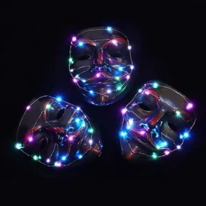 V for Vendetta LED Light Up Hacker Mask Anonymous EDC Night Club Costume Props - Picture 1 of 6