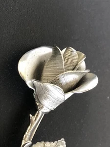 Vintage Pastelli Silver Tone Elegant Rose Brooch Pin Gorgeous Signed - Picture 1 of 6