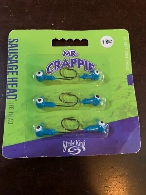 РЫБОЛОВНЫЕ КРЮЧКИ колбасная головка 1/8 унц. Джиг-головка Mr Crappie Strike King упаковка 6 шт. - Изображение 1 из 2