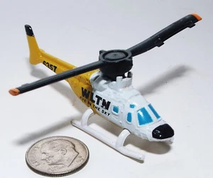 Small Micro Machine Bell 222 Helicopter in White & Yellow marked WLTN - Picture 1 of 4